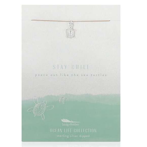 Lucky Feather - Ocean Life Necklace - Sea Turtle - Silver - Picture 2 of 4